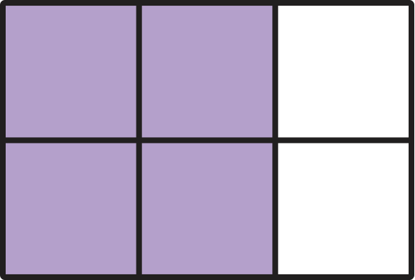 Rectangle with 4/6 filled in.