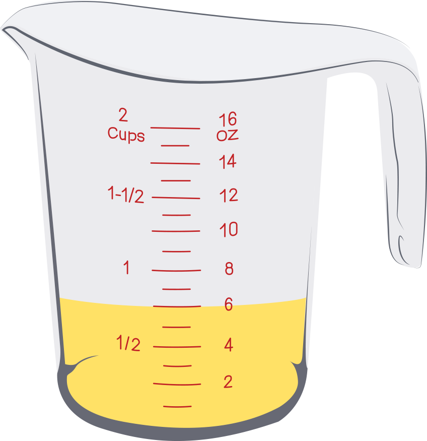 measuring cup with oil