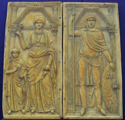 Germanic-Roman general Stilicho with his wife Serena and his son Eucherius
