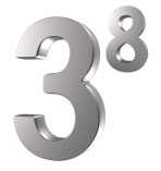 three to the eighth power