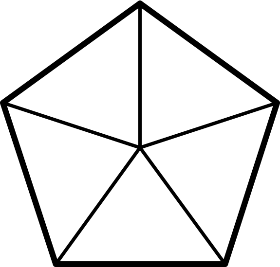 pentagon partitioned into 5 equal parts