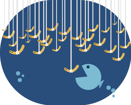 lots of worms, one fish