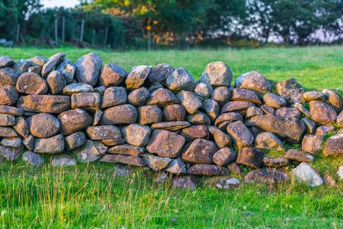 A stone wall.