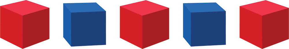 pattern of red and blue cubes