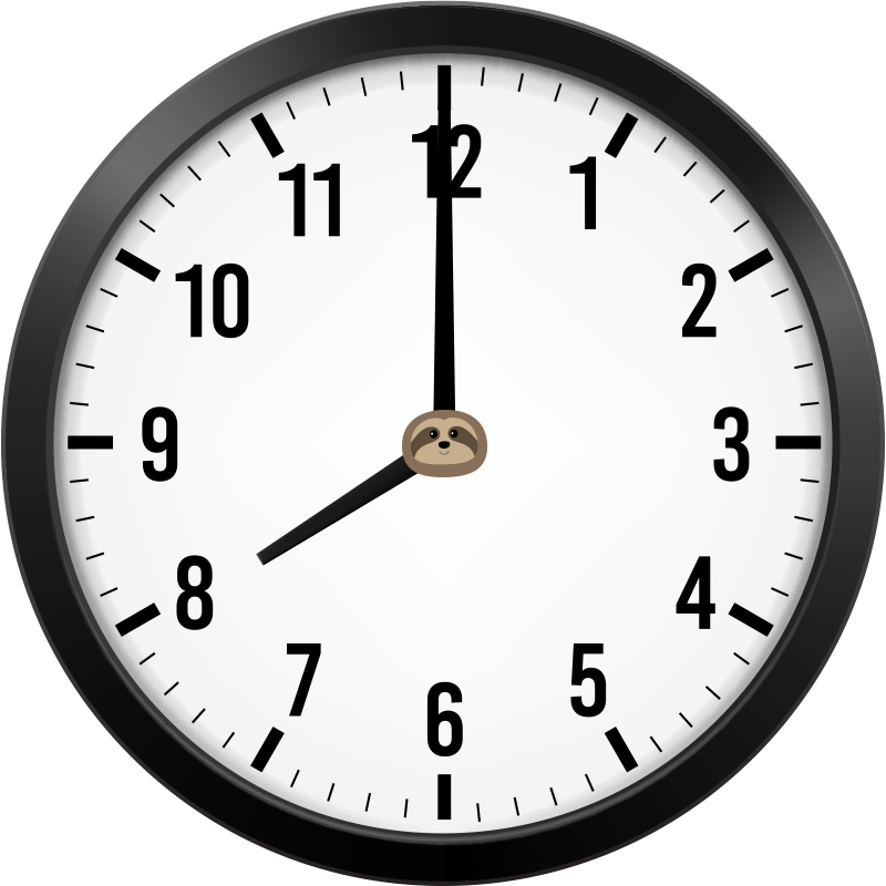 analog clock showing 8:00