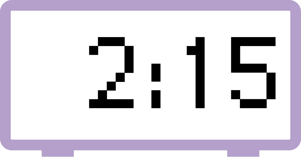 Digital clock showing 2:15