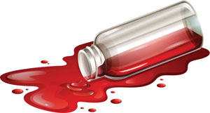 illustration of a spilled blood sample