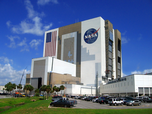 Building of Nasa Kennedy space center, Florida, USA.