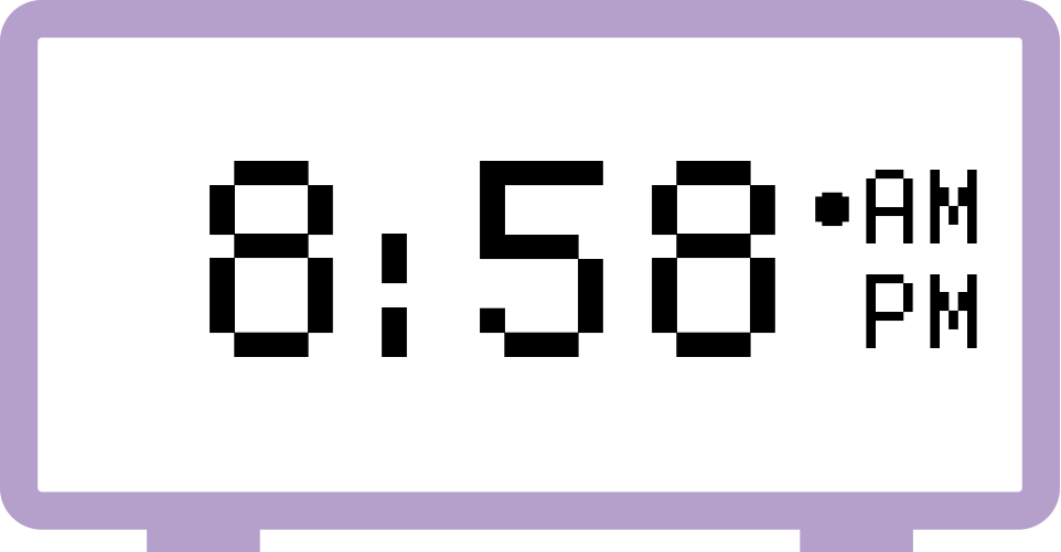 digital clock displaying 8:58 a.m.