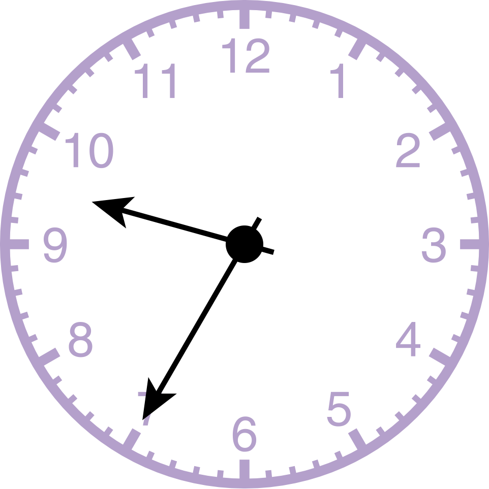 analog clock displaying 9:35