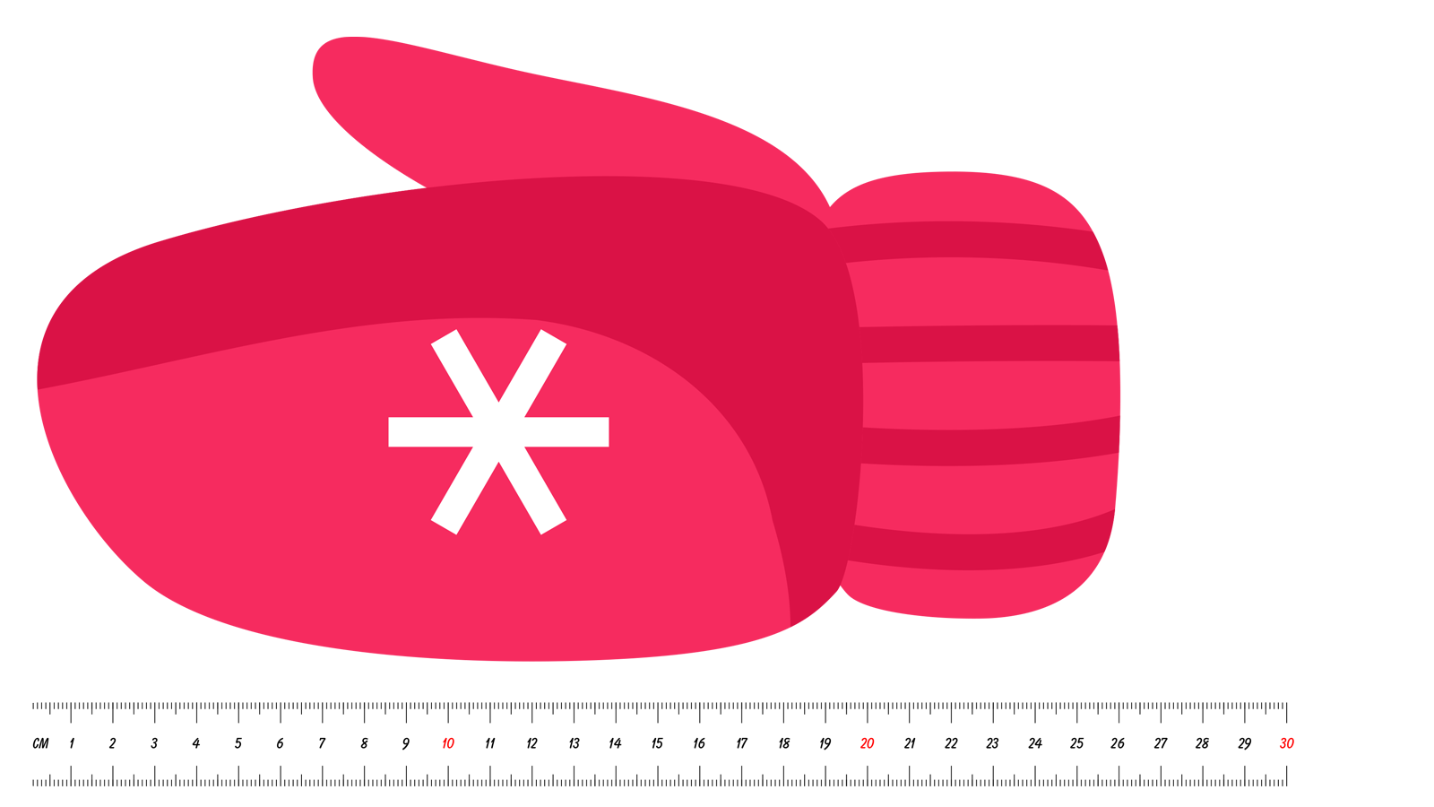 glove measuring 26 cm long.