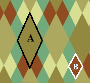 Outline of two different size triangles from the image above.