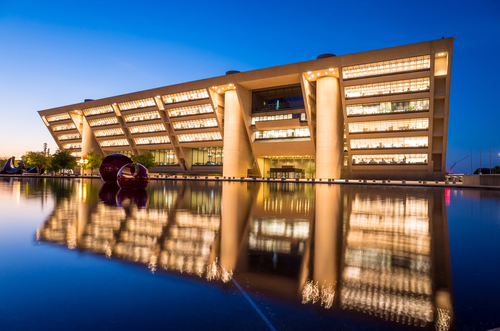 DALLAS, TEXAS-SEPTEMBER 25: Dallas City Hall on September 25, 2014. Located at 1500 Marilla in the Government District of downtown Dallas.