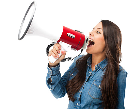 woman with megaphone