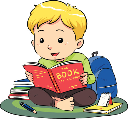 boy reading a book