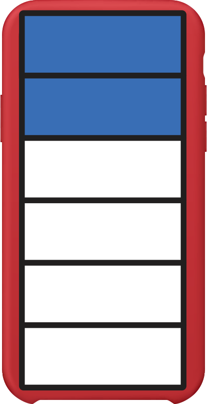 phone case with x parts and x are filled in