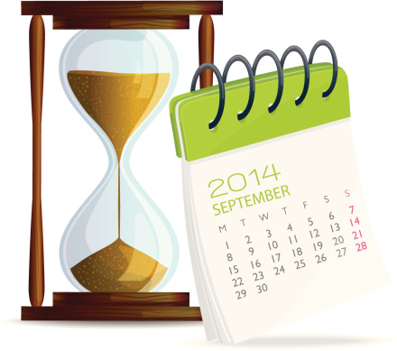 calendar and hour glass