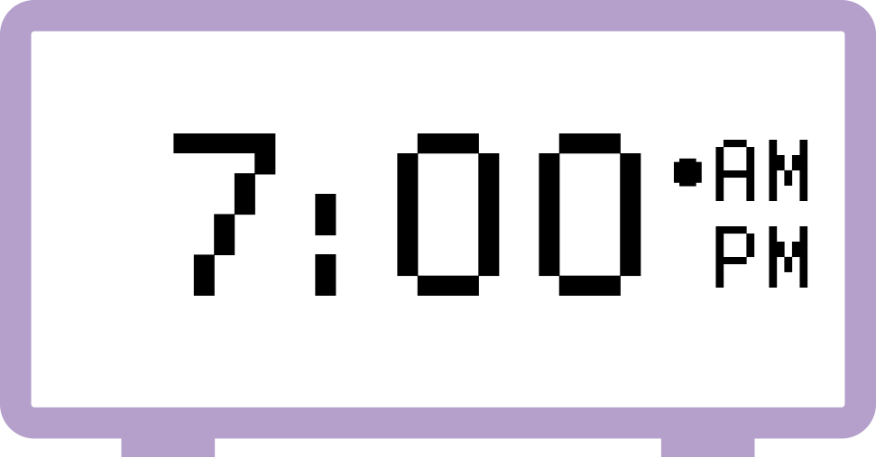 Digital clock displaying 7:00 AM