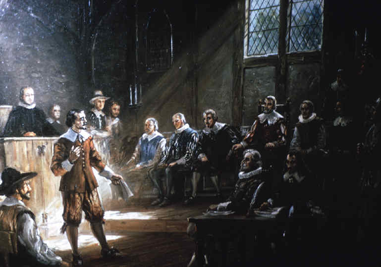 A scene from the House of Burgesses.