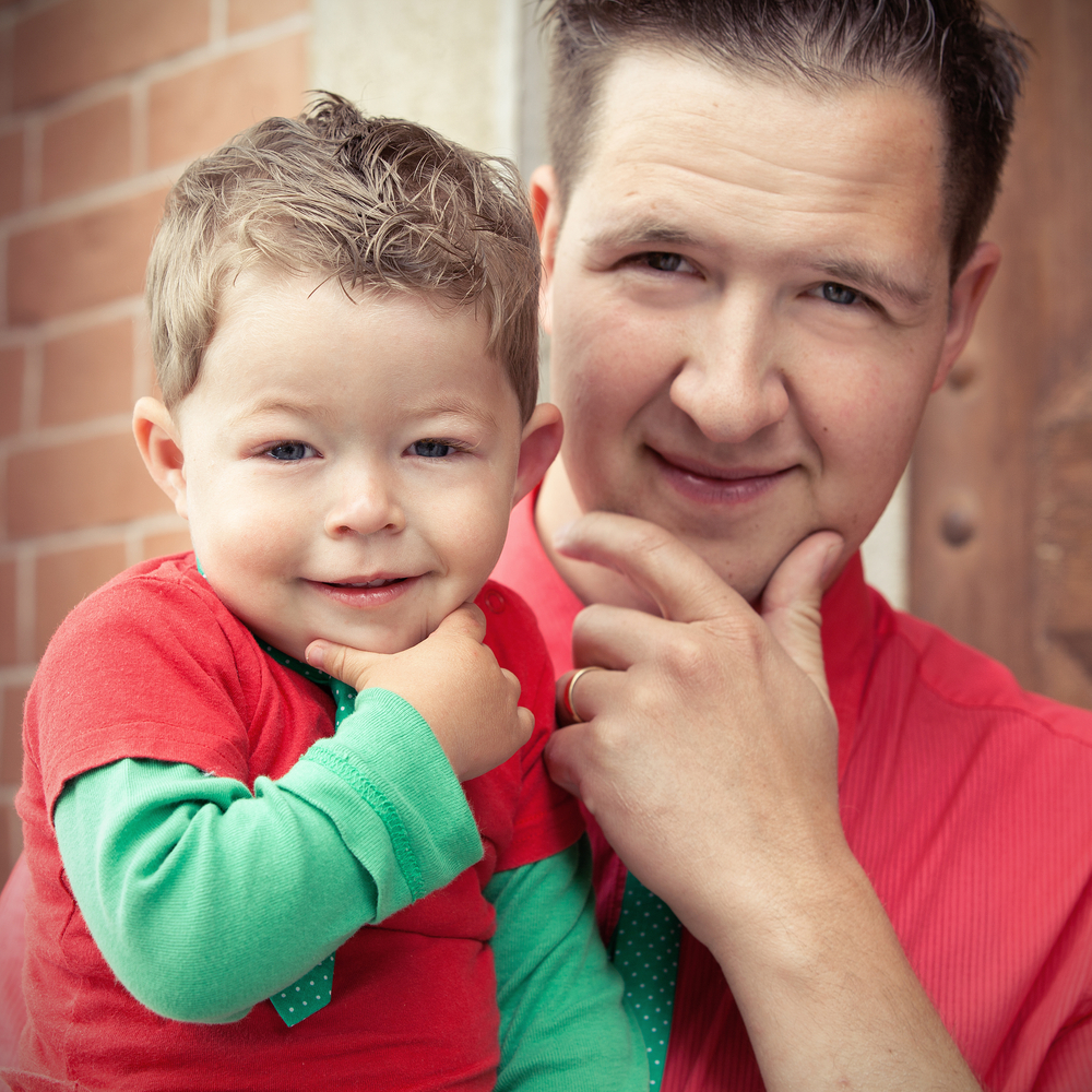 Father and son with similar traits