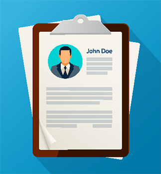 paperwork on an employee on a clipboard