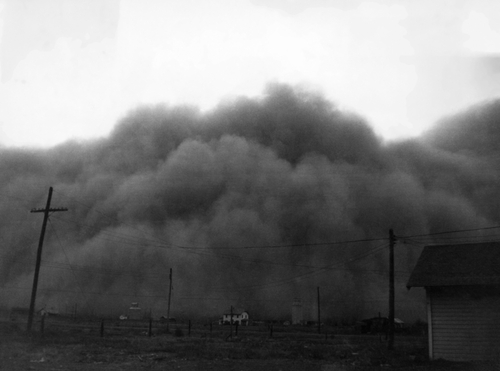 A dust storm in Hugoton Kansas 1936