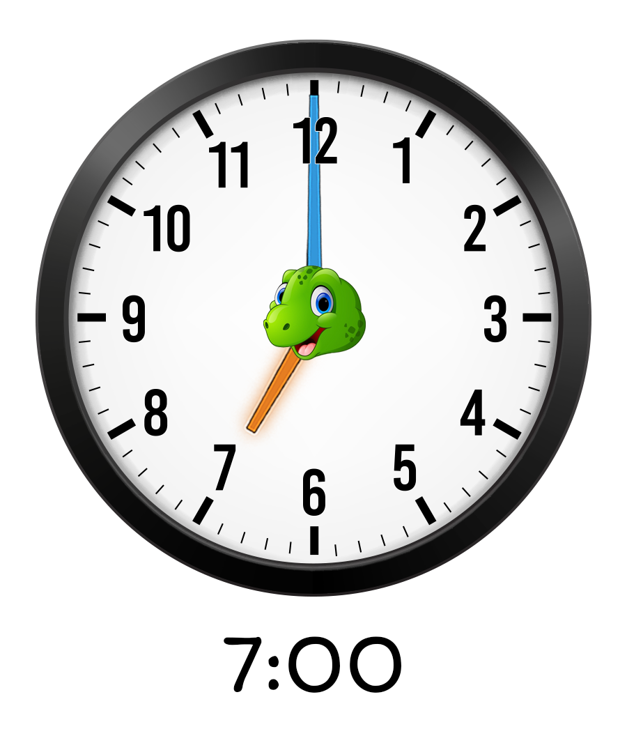 analog clock set to 7:00