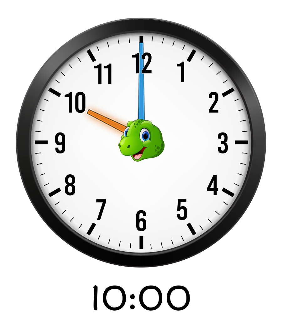 analog clock set to 10:00