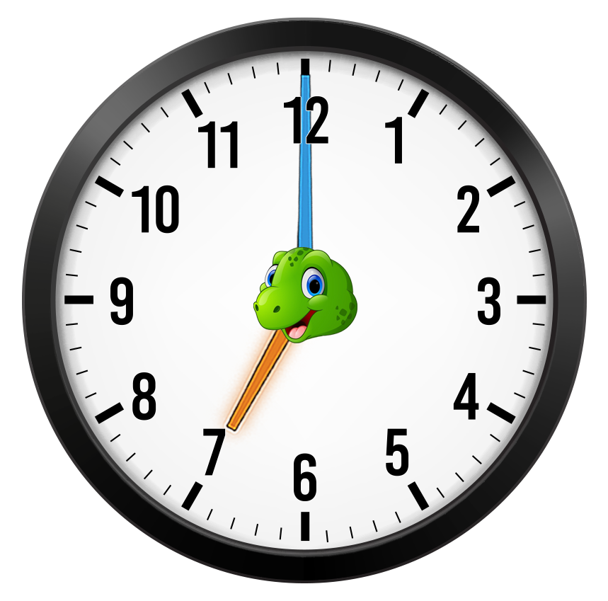 analog clock set to 7:00