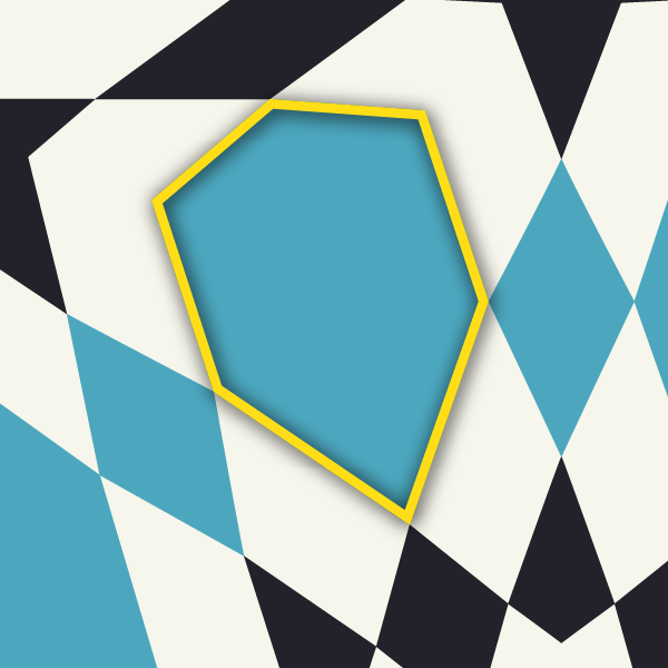 a hexagon in the tapestry pattern.