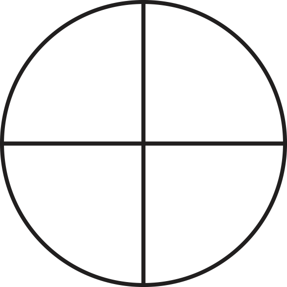 Circle with 4 equal parts