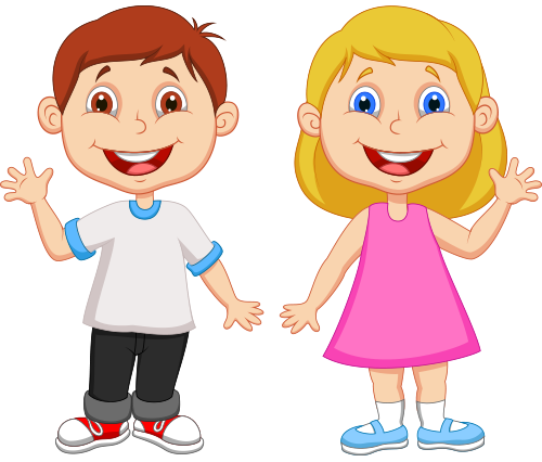 Cute children waving hand