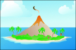 Tropical Island volcano