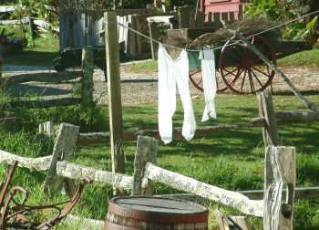 clothes hanging from a clothesline