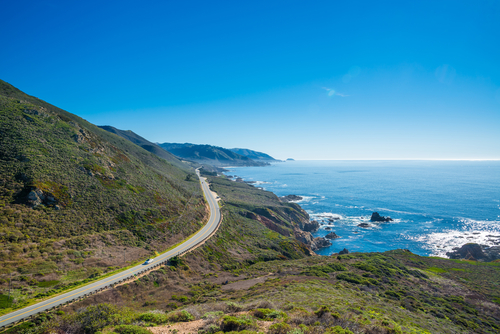 California's coastline along California State Route 1, one of the most famous and spectacular drives in the United States.