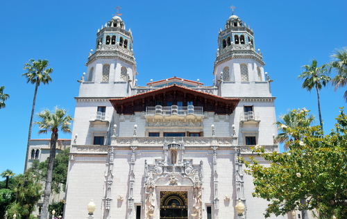 The dual tower of Hearst Castle.
