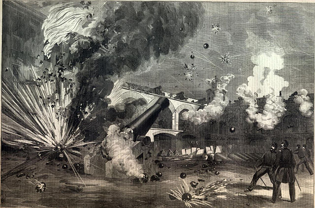Artwork depicting the bombardment of Fort Sumter