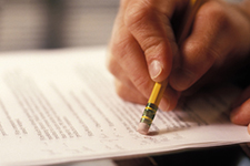 Person working on paper