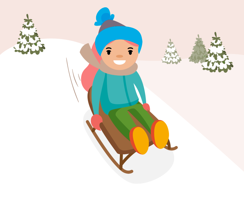 Madelyn on her sled.