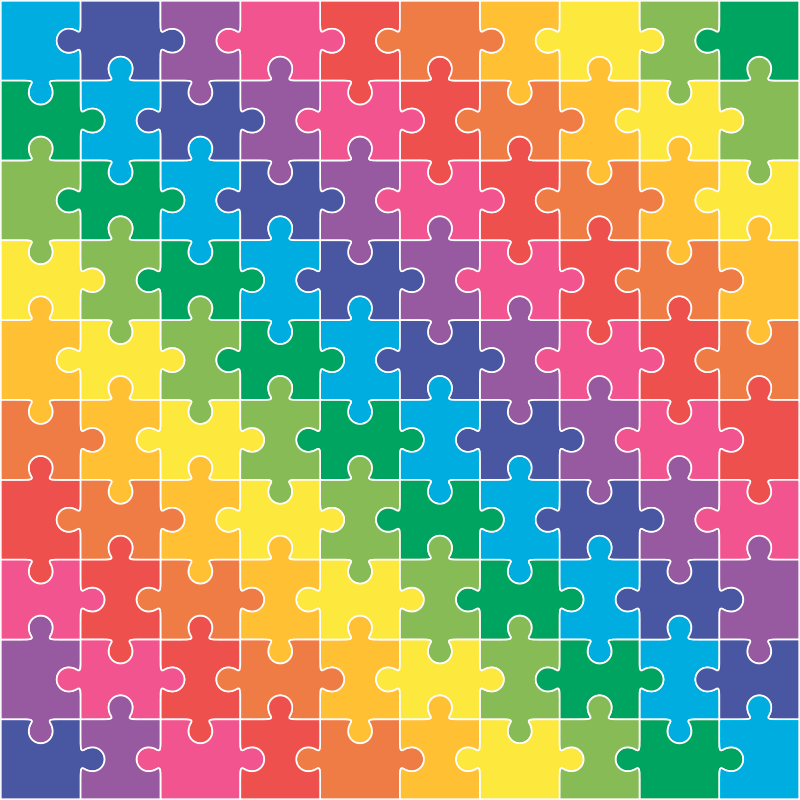 100 piece puzzle that is 10 pieces wide