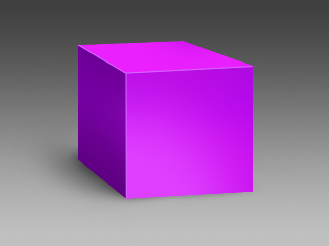 A pink 3D cube against a gray gradient background