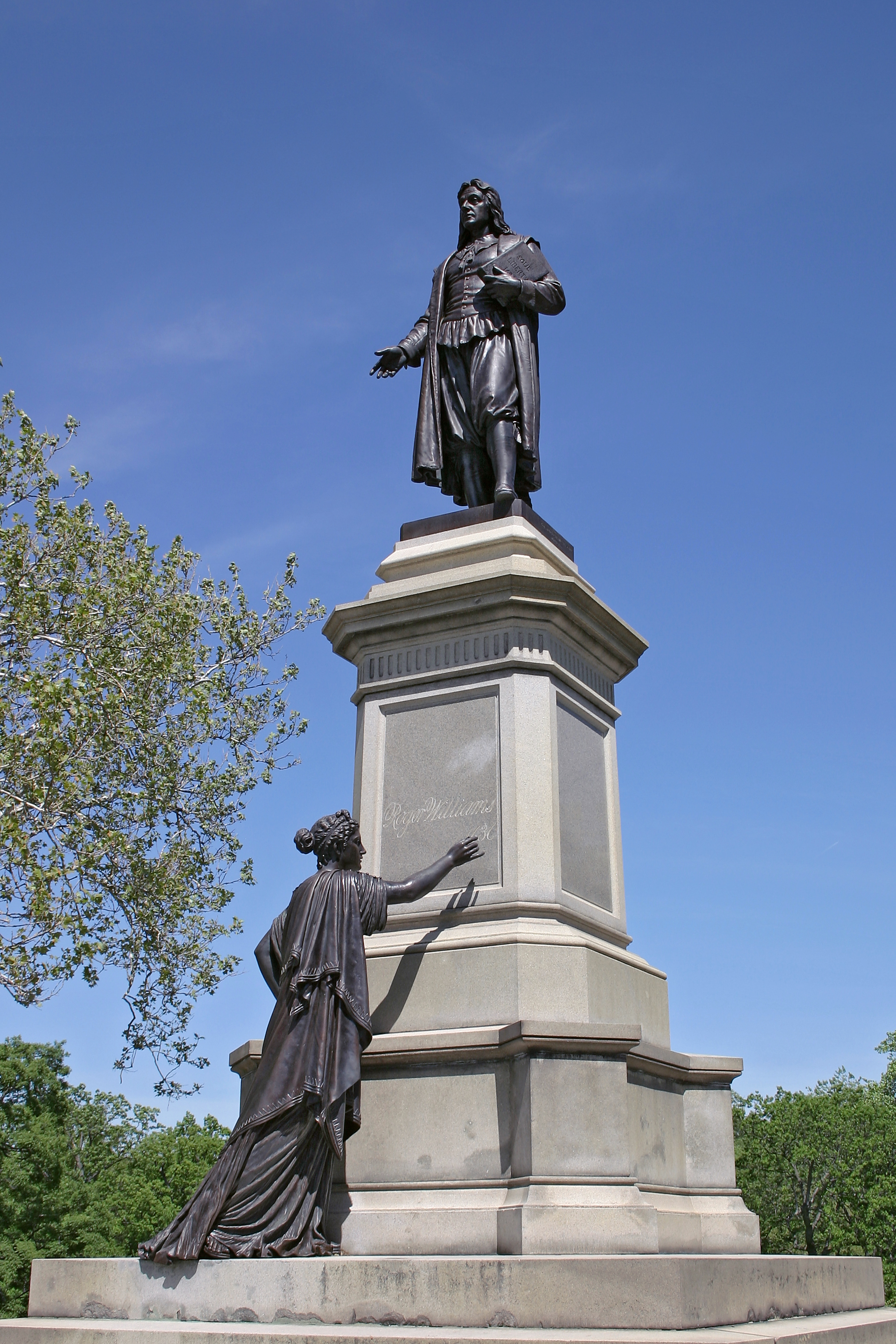 Statue of Roger Williams in Providence, RI.