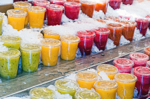Juice drinks stored in ice. Use enter key to open full-screen view.