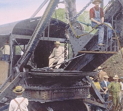 Roosevelt at the Canal site during early construction