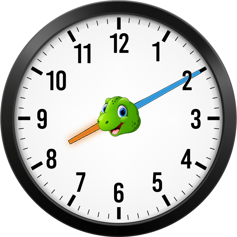 analog clock set to 8:10