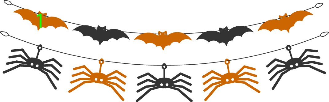 10 halloween decorations: Counting 1