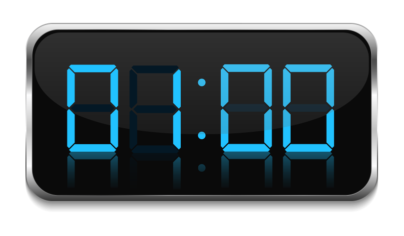 analog clock set to 1:00