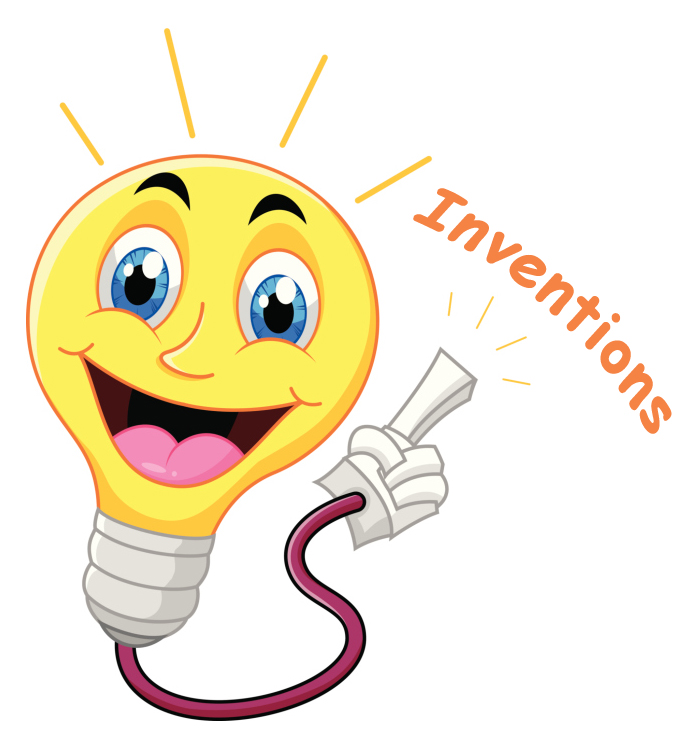 lightbulb with the word inventions next to it
