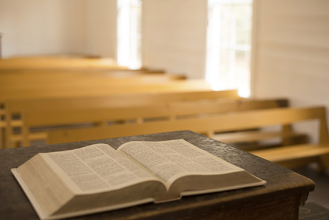 bible in an old church