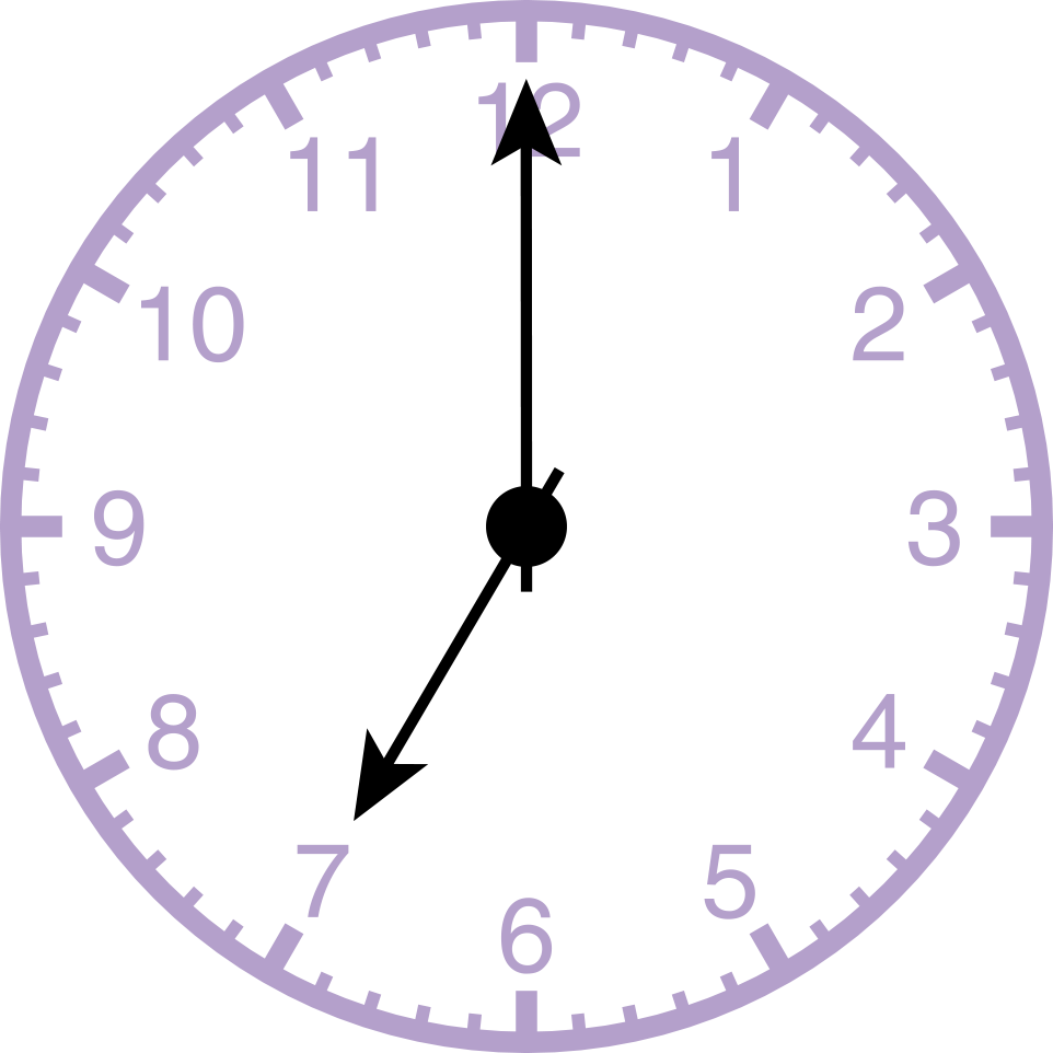 analog clock displaying 7:00